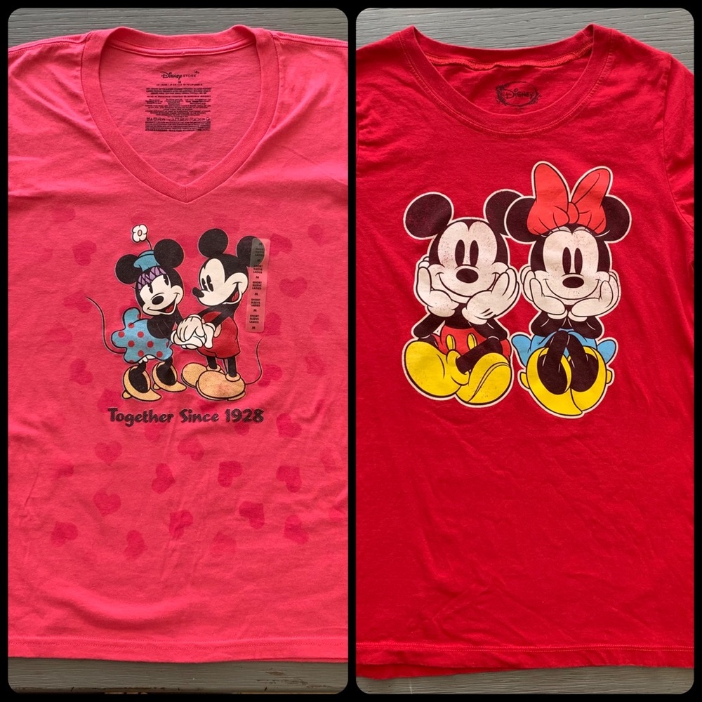 Lot of two Disney Mickey Minnie Mouse T-shirts